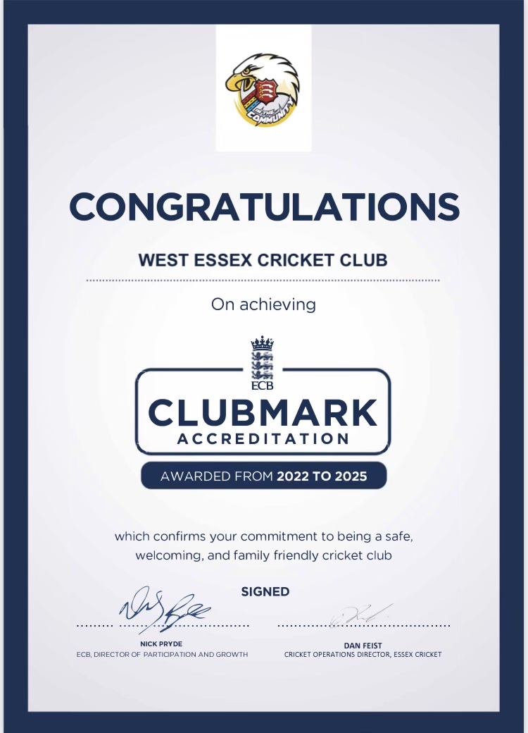 Clubmark Accreditation Certificate